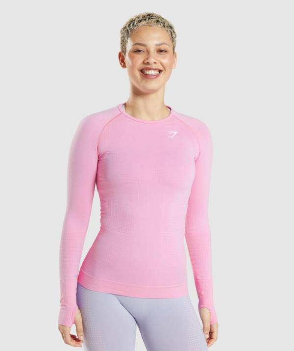 Damske Mikiny Gymshark Vital Seamless 2.0 Long Sleeve Top Ruzove | LU5218963